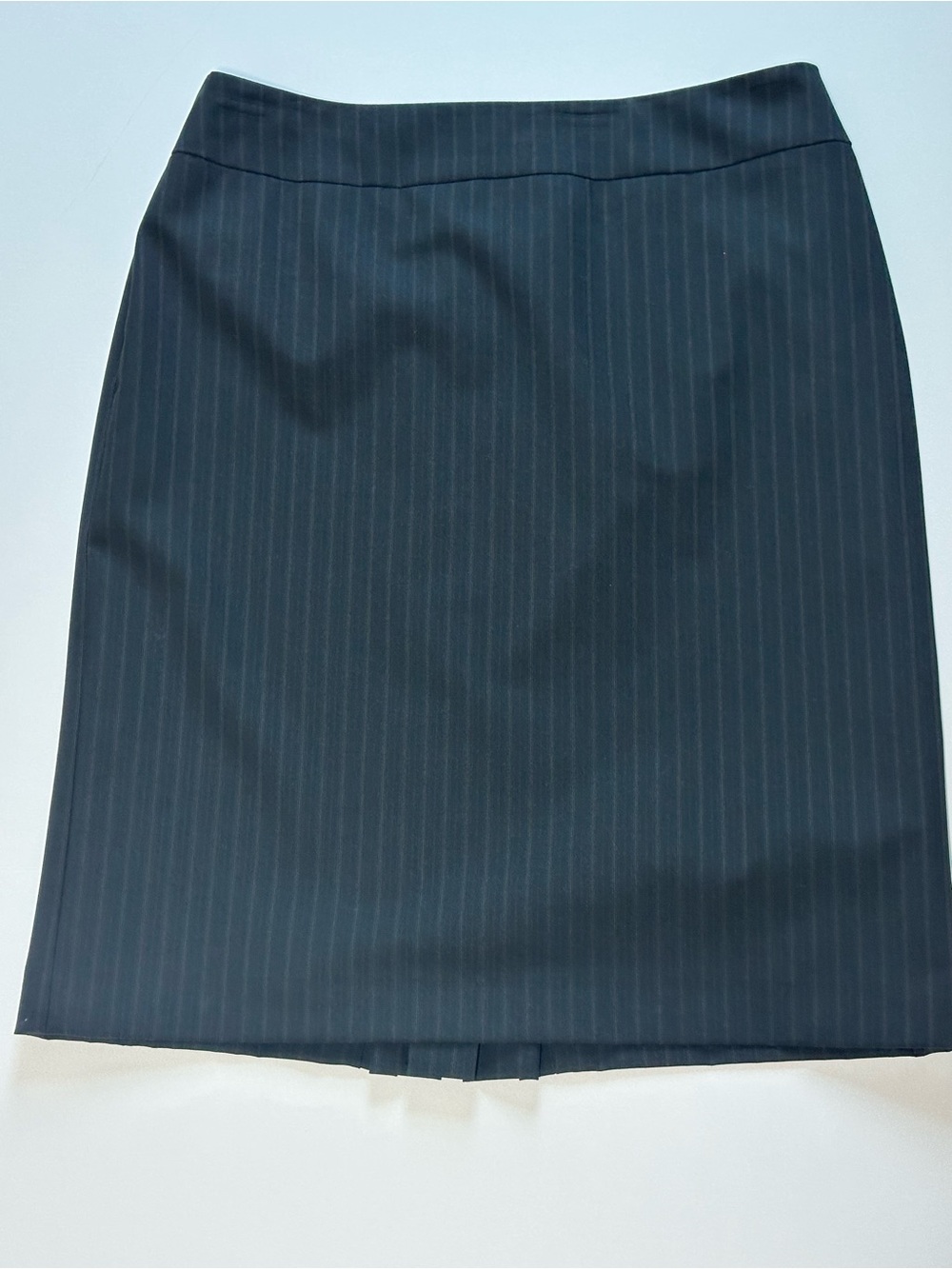 ANTONIO MELANI Navy Pinstripe Pencil Skirt